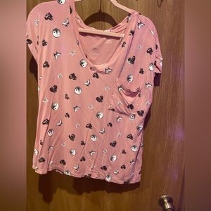 Pink v neck shirt